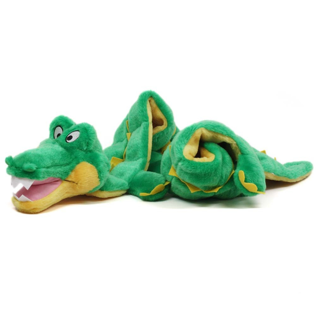 Outward Hound Green Gator Ginormous Dog Squeaky Toy， 32 Squeakers