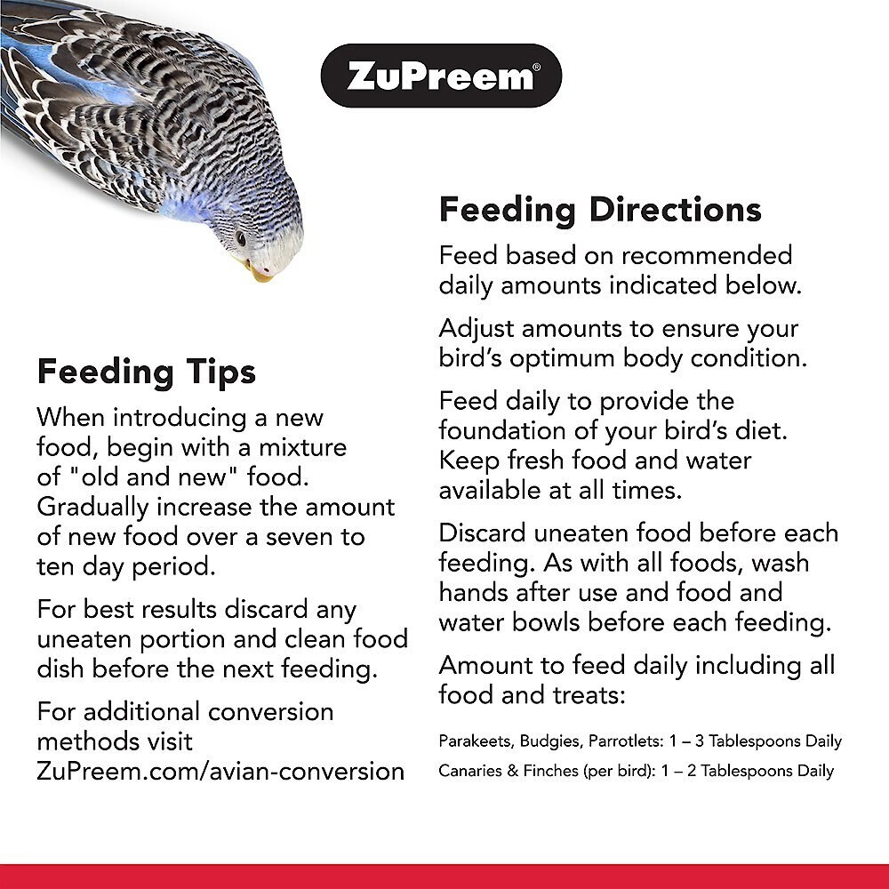 ZuPreem Natural Daily Small Bird Food， 2.25-lb bag