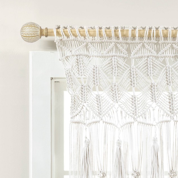 Boho Macrame Tassel Cotton Window Valance White Lush D cor