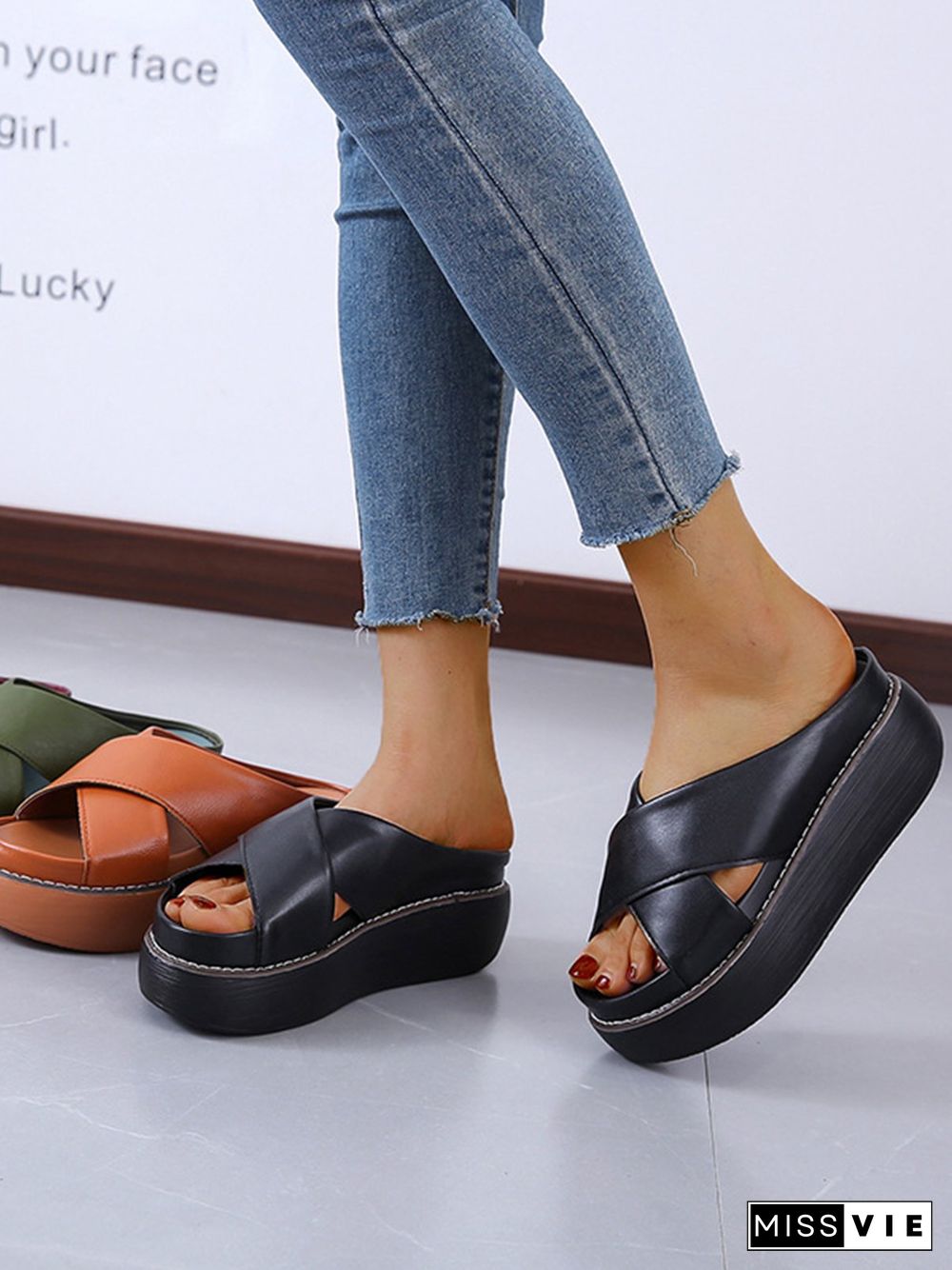 Vintage Platform Slipper Sandals