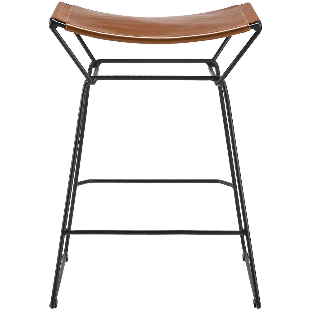 Artistic Weavers Celerio Brown Leather Modern Counter Stool