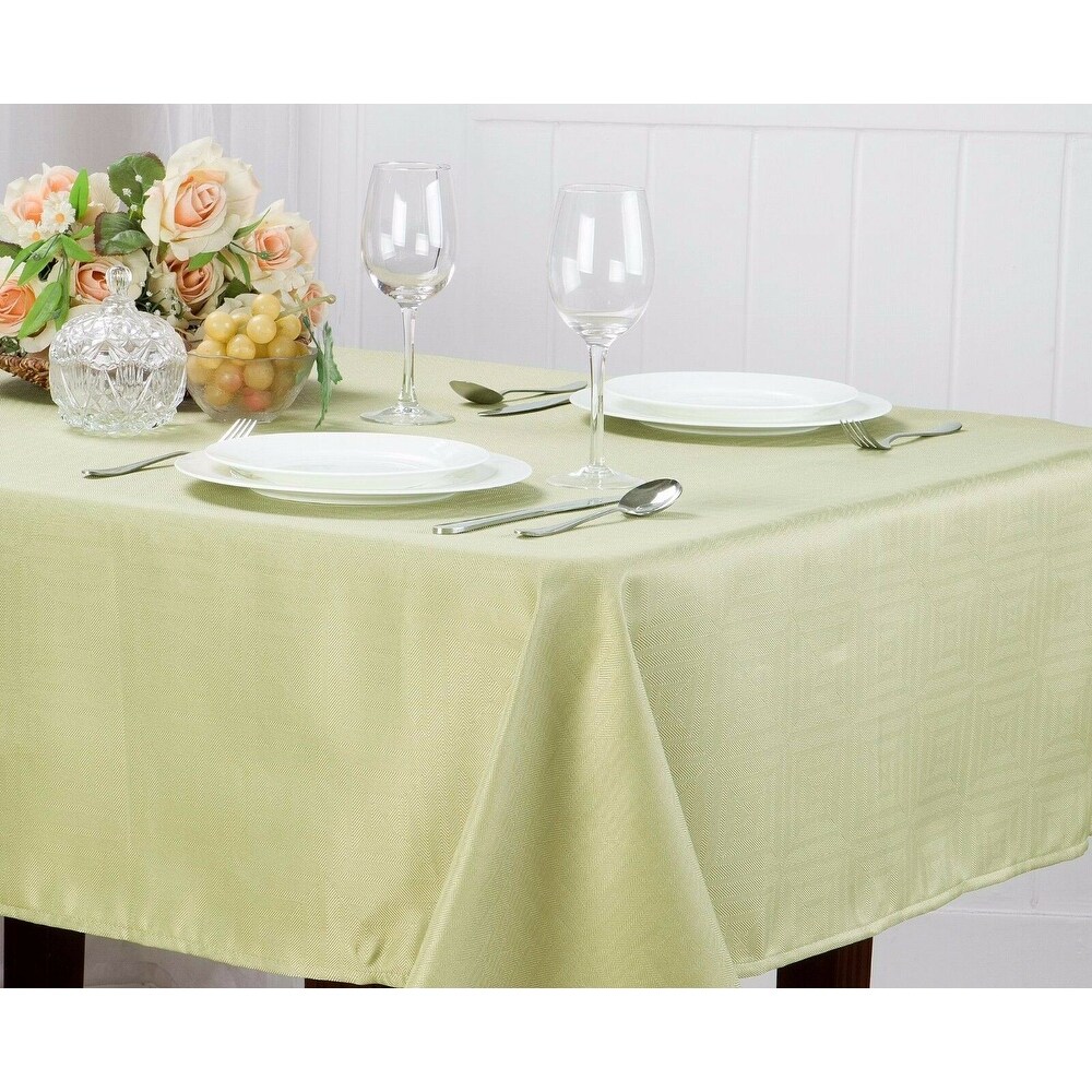 Holiday Matilda Jacquard Table Cloth   Elegant White Tablecloth for Any Occasion