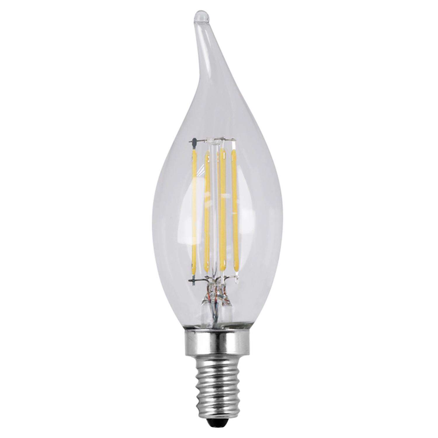 Feit Enhance CA10 (Flame Tip) E12 (Candelabra) LED Bulb Daylight 60 Watt Equivalence 2 pk