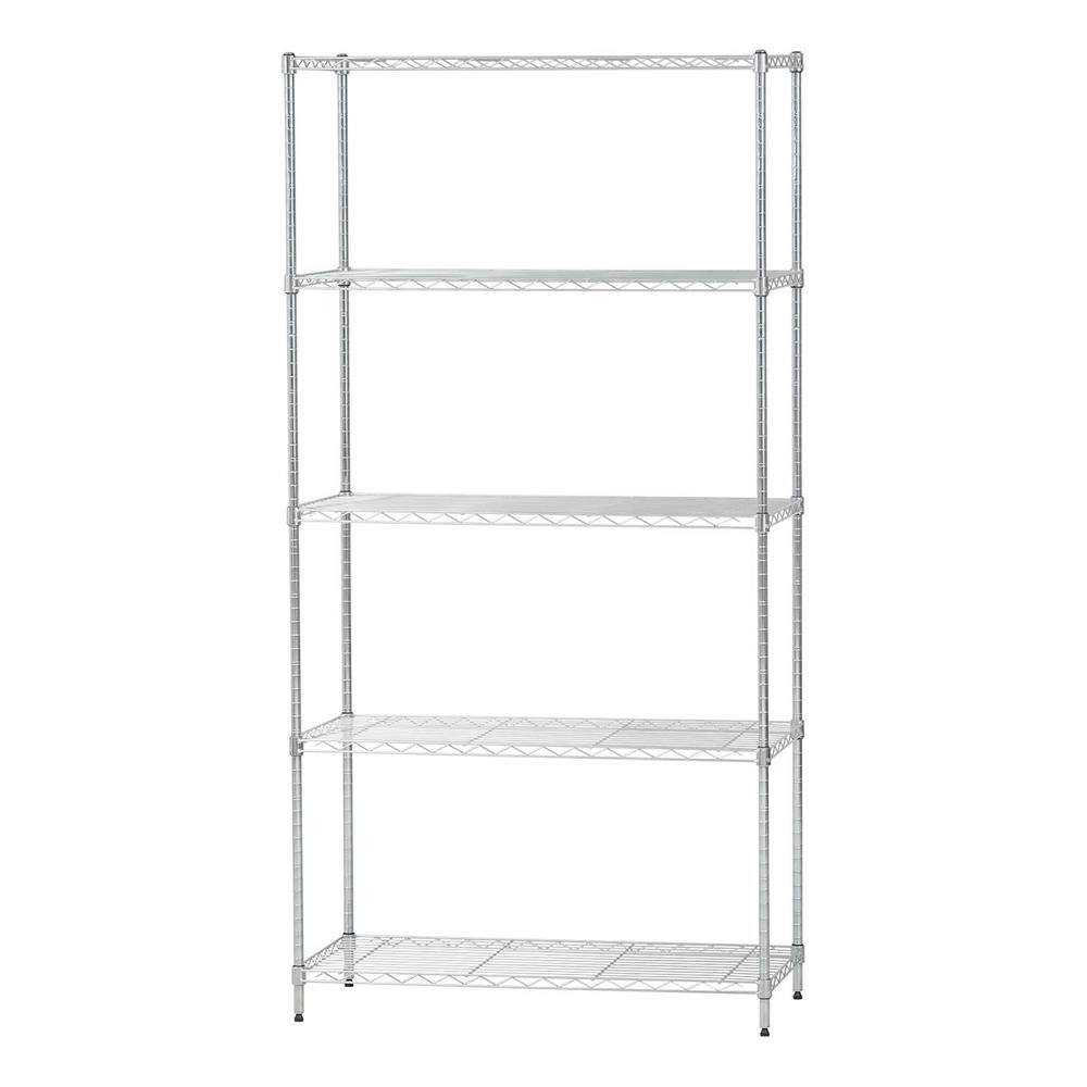 IRIS 5 Shelf Wire Storage Unit Silver 596038