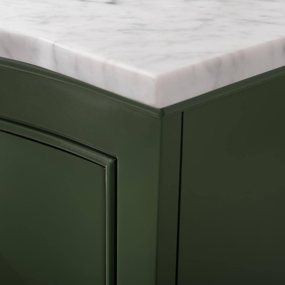 SUDIO Monroe 30 in. W x 22 in. D x 33.7 in. H Bath Vanity in Evergreen with White Marble Top Monroe-30EG