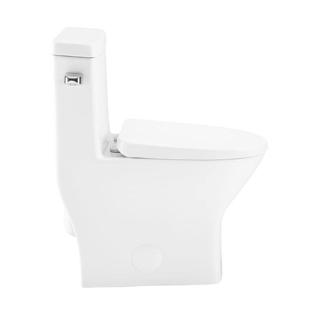 Swiss Madison Sublime II 1-Piece 1.28 GPF Single Flush Round Toilet in Glossy White Seat Included SM-1T260