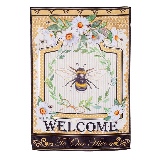 Humble Bee Suede Garden Flag