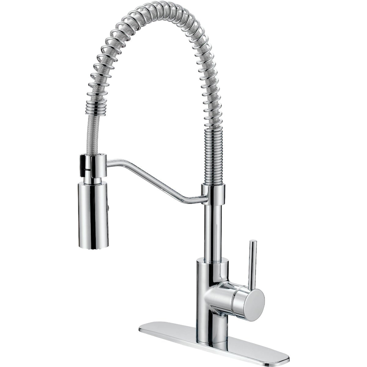 Home Impressions Single Handle Lever Commercial Pull-Down Kitchen Faucet， Chrome