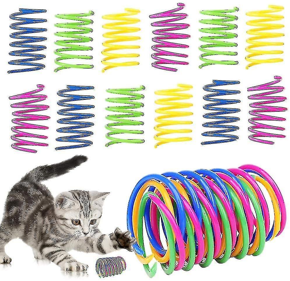 32pcs Cat Spring， Color Spiral Spring For Cat Interaction