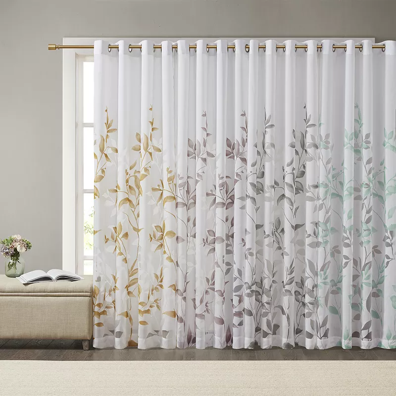 Madison Park Vera 1-Panel Burnout Lightweight Semi-Sheer Grommet Window Curtain