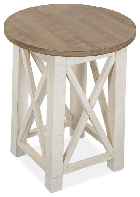 Magnussen T5199 Sedley Round Accent End Table   Farmhouse   Side Tables And End Tables   by Homesquare  Houzz