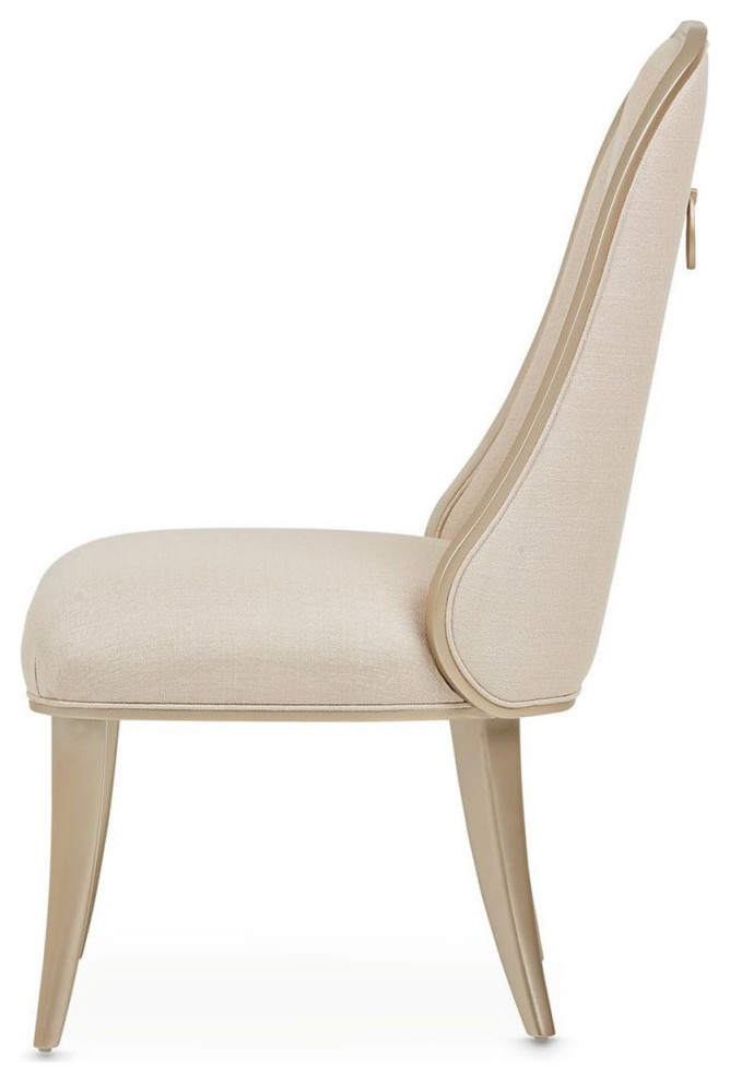 AICO Michael Amini Villa Cherie Side Chair  Set of 2 Pearl   Transitional   Dining Chairs   by Unlimited Furniture Group  Houzz