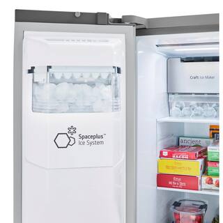 LG 27 cu. ft. Side by Side Smart Refrigerator w Craft Ice External Ice and Water Dispenser in PrintProof Stainless Steel LHSXS2706S