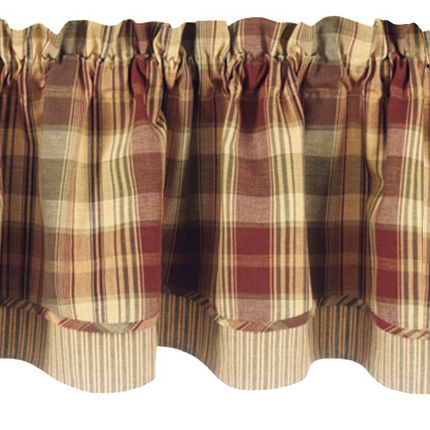 Park Designs Red Saffron Layer Valance 72 x27 x27 l