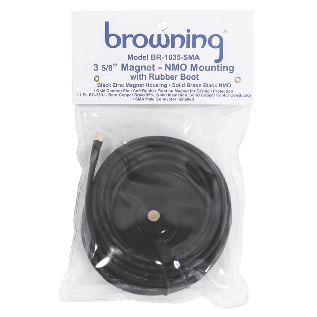 Browning Premium 3 5 8 inch Nmo Magnet Mount With Rubber Boot And Preinstalled Sma male Connector