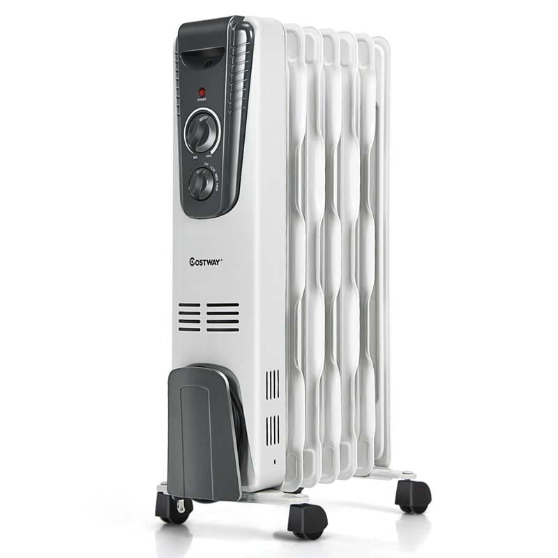 1500W Portable Oil Filled Space Heater Adjustable Temperature Radiator