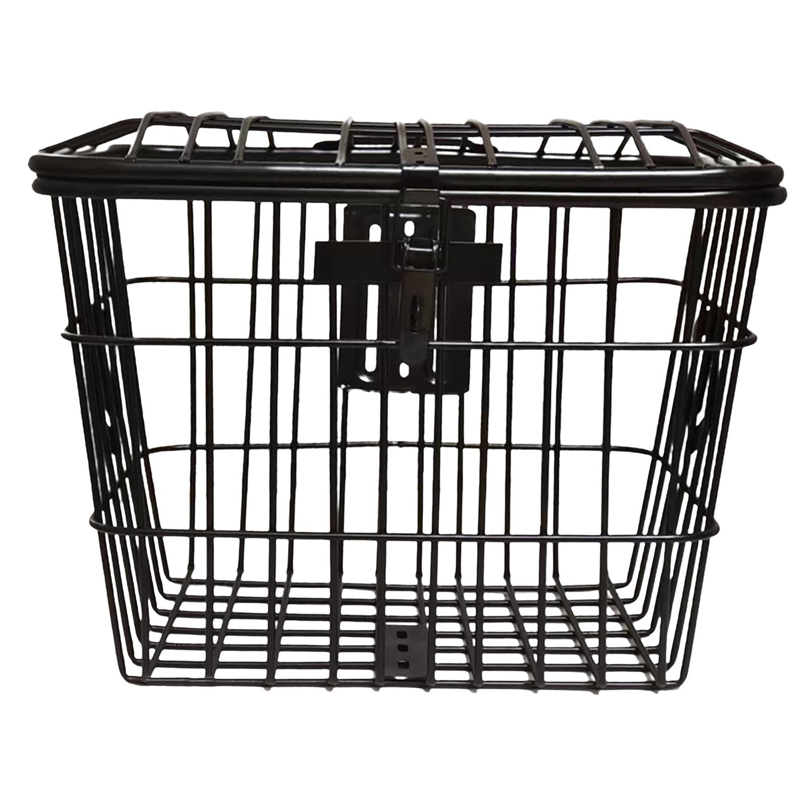 Metal Bike Basket Cycling Carrier Detachable with Mounting Screws Large Space Heavy Duty Front Rear for Mountain Bikes Tricycles Scooters