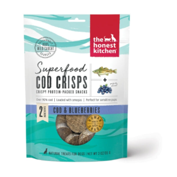 Superfood Cod Crisps Cod and Blueberry Natural Dog Treats;