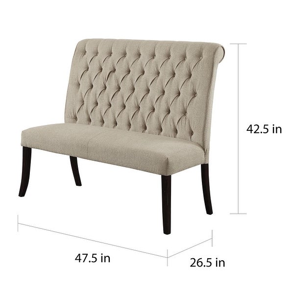 Furniture of America Sheila Contemporary Tufted Fabric 2-seater Dining Bench