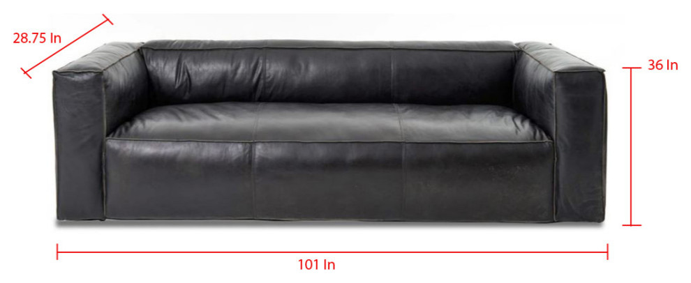 Cooper Leather Sofa  Black   Contemporary   Sofas   by Primitive Collections  Houzz