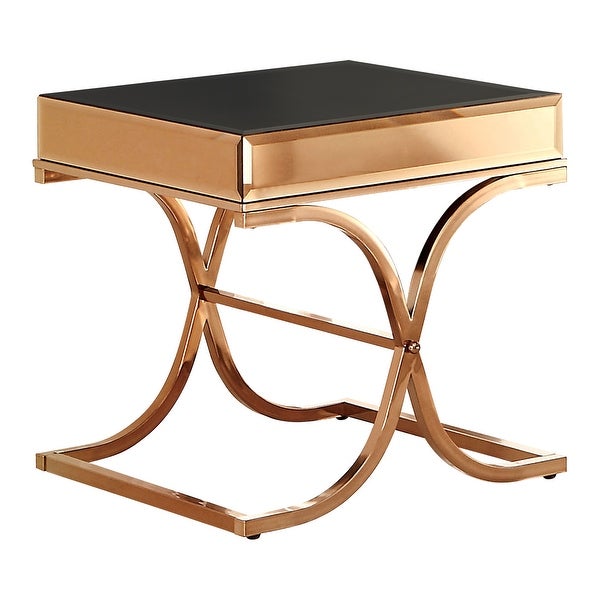 Furniture of America Laja Contemporary Copper Metal 24-inch Side Table