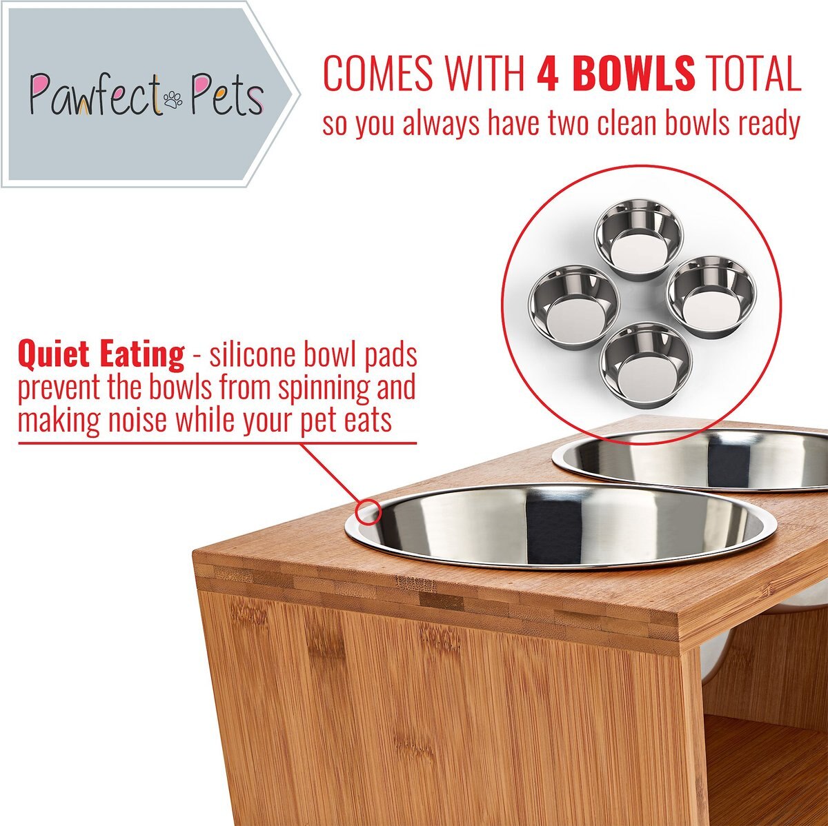 Pawfect Pets Premium Elevated Dog and Cat Diner