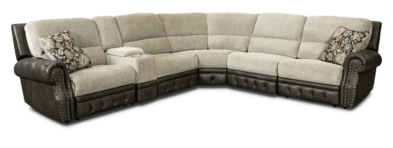 Spirit Gray 6 Piece Power Reclining Sectional