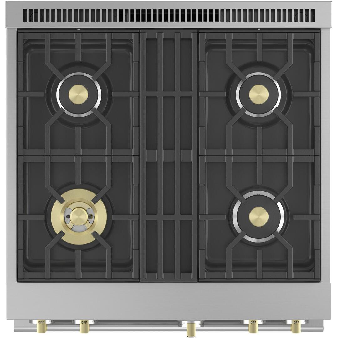 Monogram 30-inch Freestanding Dual-Fuel Range with True European Convection ZDP304NTSS