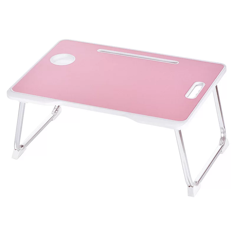 Foldable Laptop Bed Desk Table with Notebook Stand Cup Holder