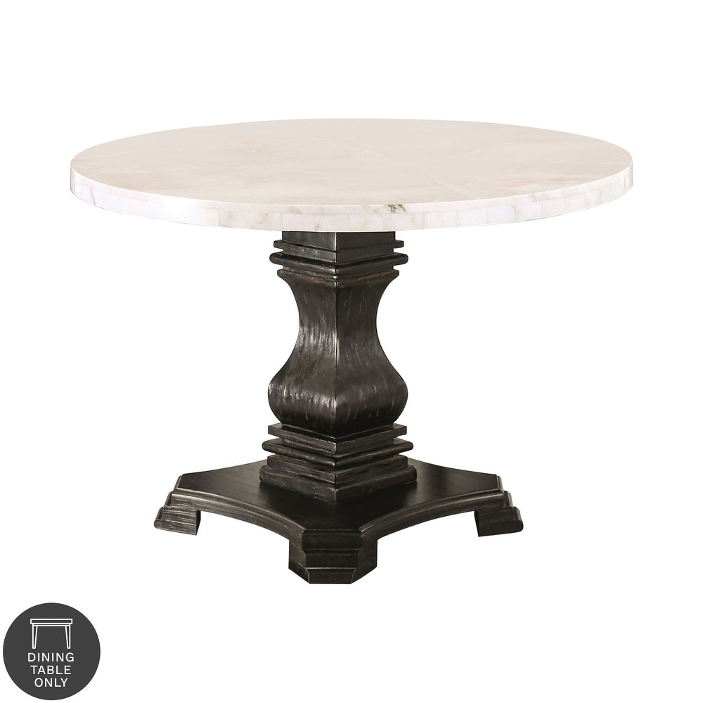 Furniture of America Brec Rustic White 48 inch Pedestal Dining Table