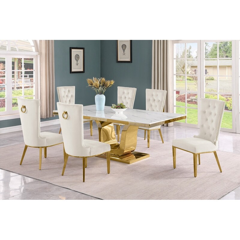 Best Quality Furniture D321 SC334 7 Dining Set with 78\