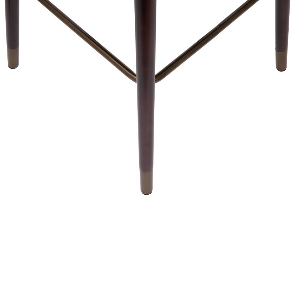 Upholstered Bar Stool with Wooden Legs