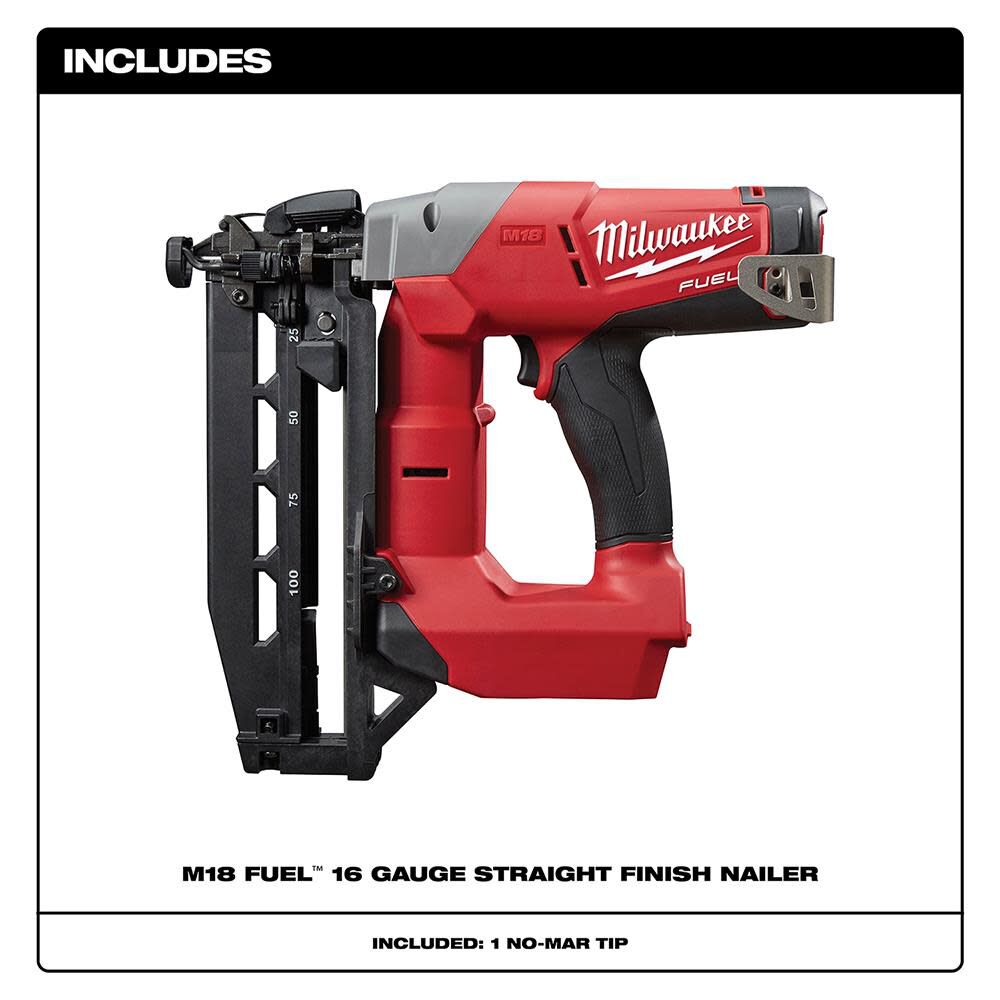 Milwaukee M18 FUEL 16 Gauge Straight Finish Nailer 2741-20 from Milwaukee