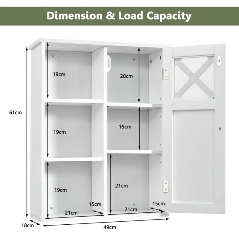 Hivago 2-Tier Multipurpose Wall-Mounted Cabinet Bathroom Storage