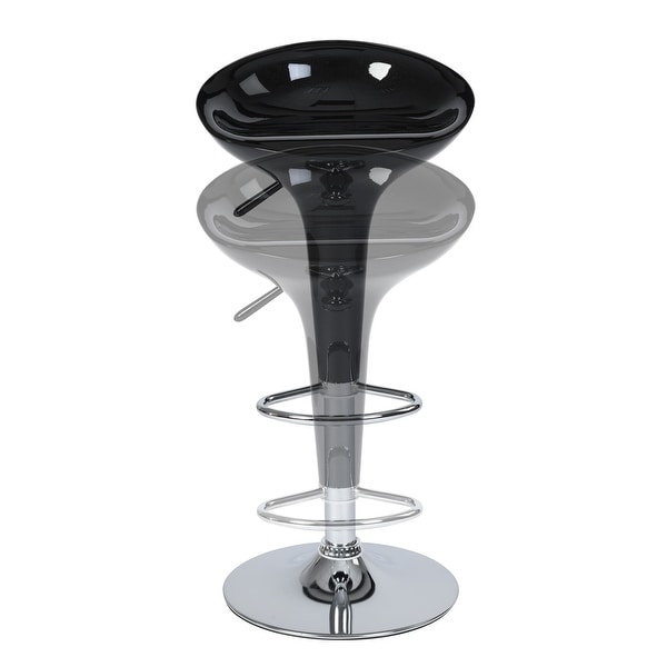 Glossy Finish Swivel Adjustable Height Bar Stools with Margarita Cocktail Glasses Shapes Design for Living Room， Bar Counter