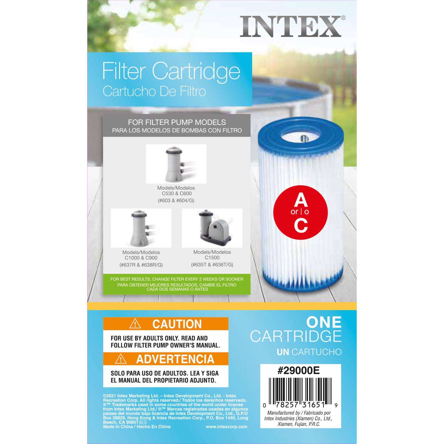 Intex Krystal Clear Pool Filter 4.25 in. W X 8 in. L