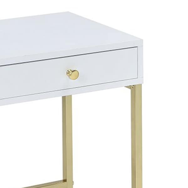 Astonishing Side Table， White and Gold