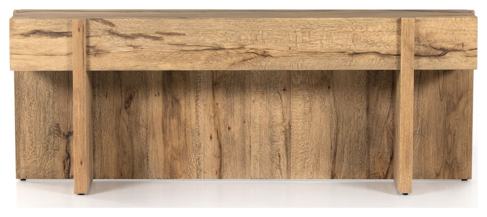 Bingham Console Table Rustic Oak Veneer   Farmhouse   Console Tables   by Old Bones Co.  Studios  Houzz