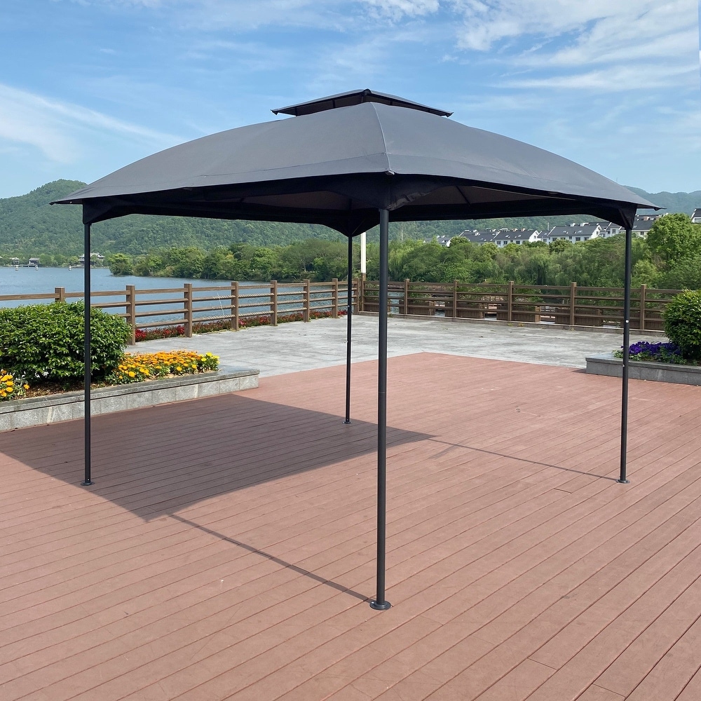 10' X 10' Steel Polyester Soft Top Outdoor Canopy Gazebo Tent