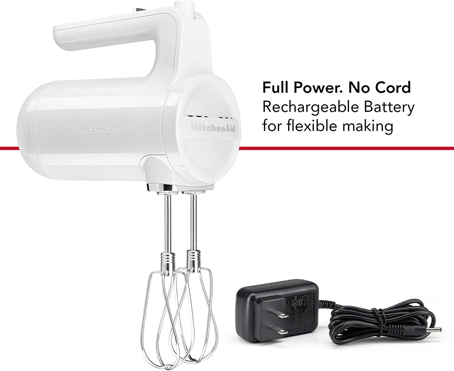 KitchenAid KHMB732WH Cordless 7 Speed Hand Mixer