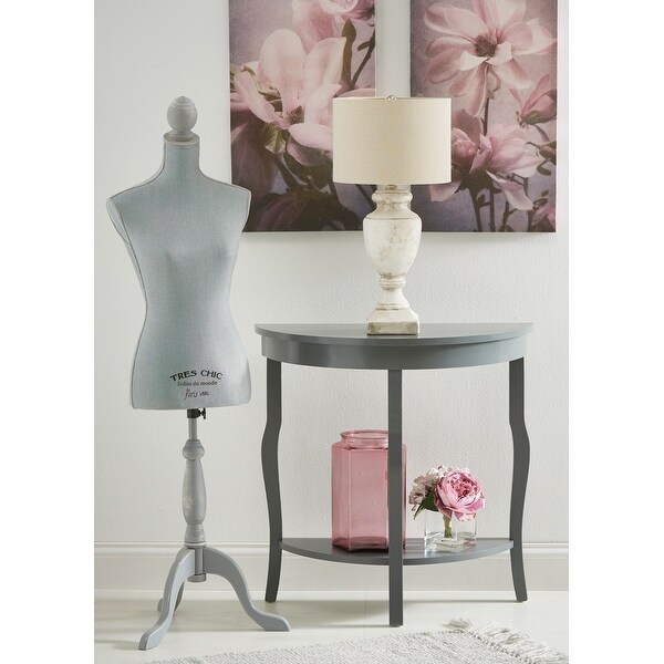 Kate and Laurel Lillian Wood Half Moon Console Table - 30x14x30