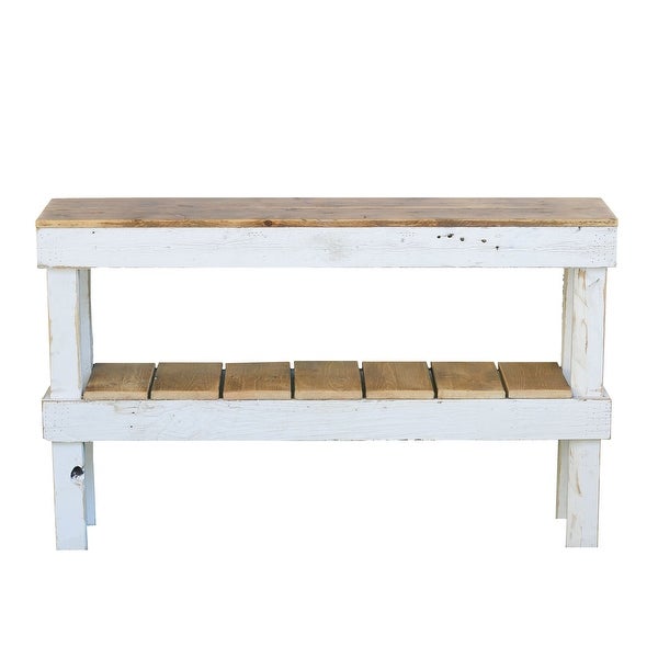 White Combo Double Tier Console