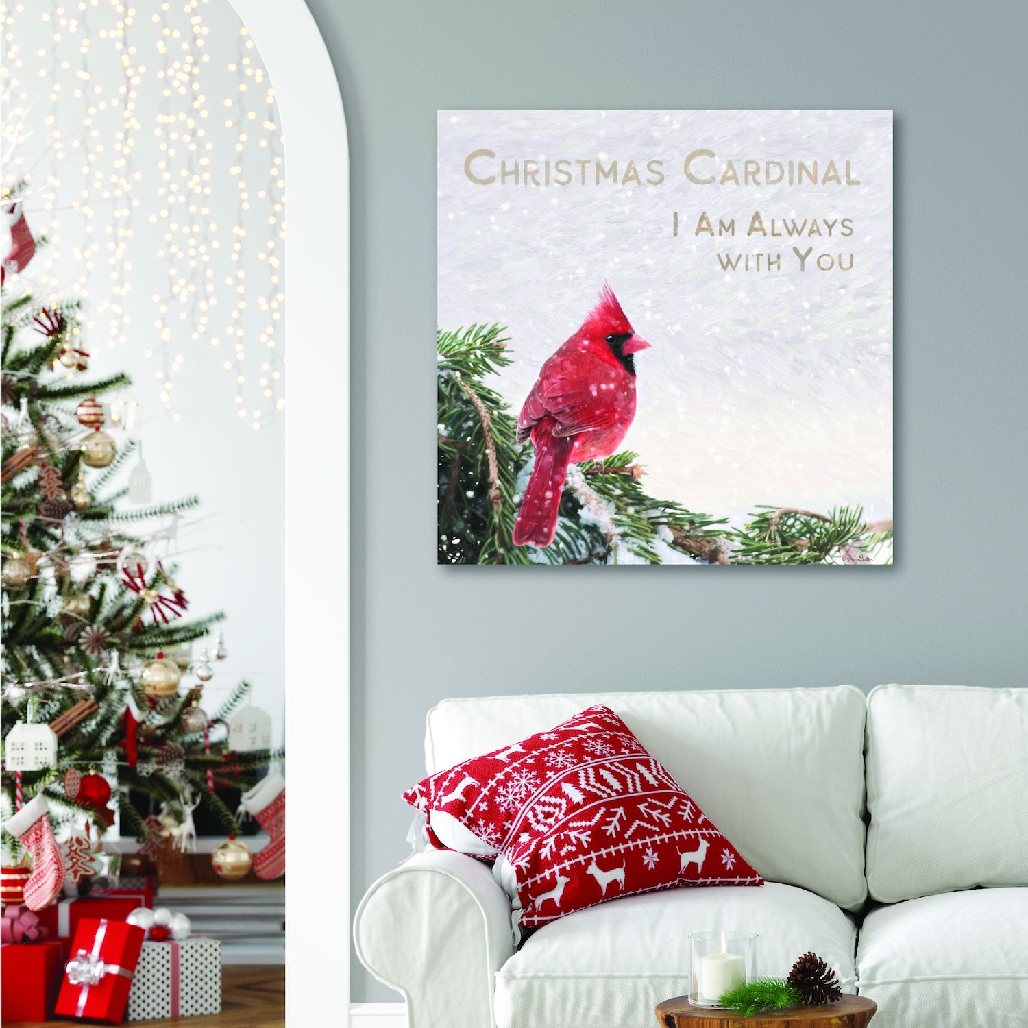 COURTSIDE MARKET Christmas Cardinal Canvas Wall Art