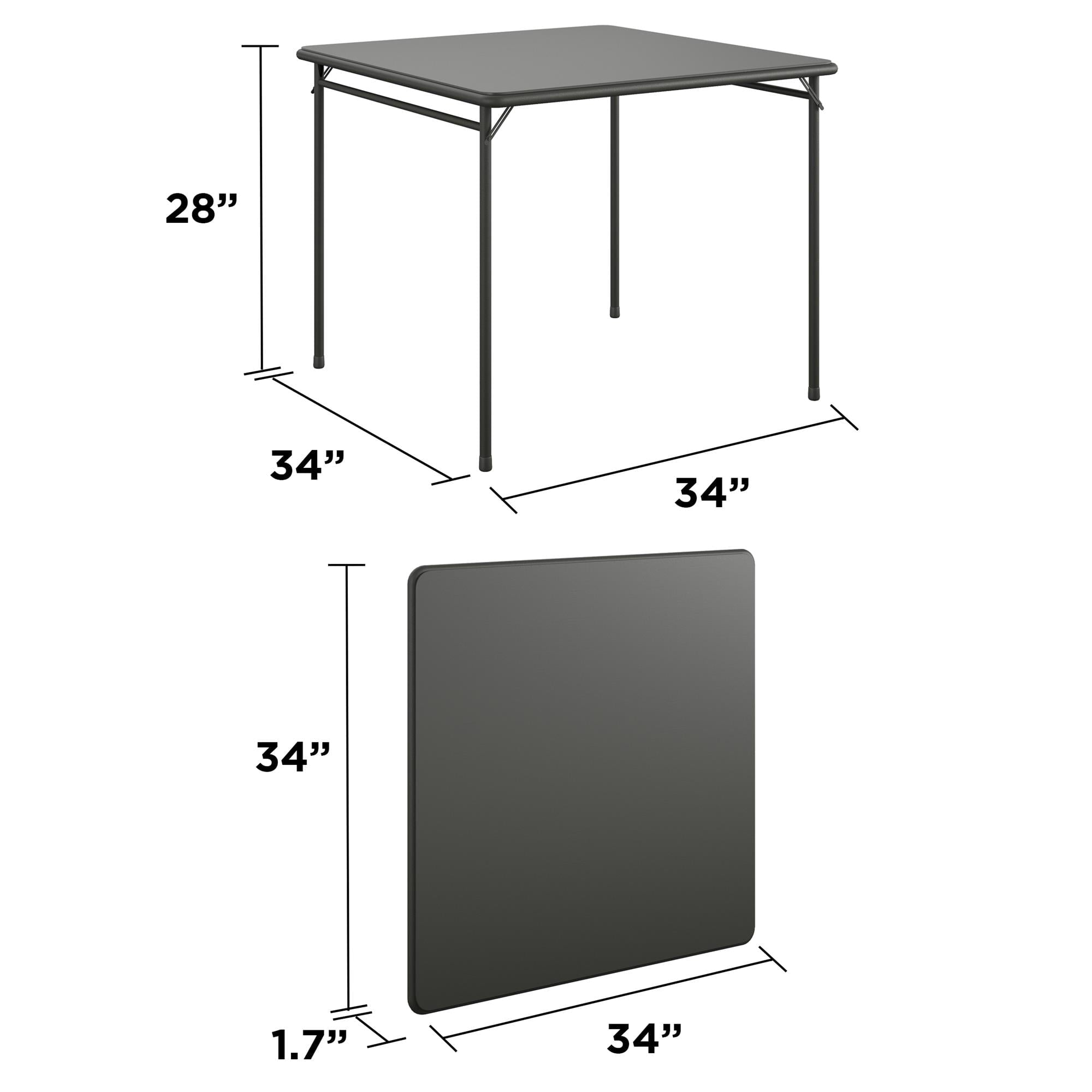 COSCO 34" Square Folding Card Table with Vinyl Top, Antique Linen