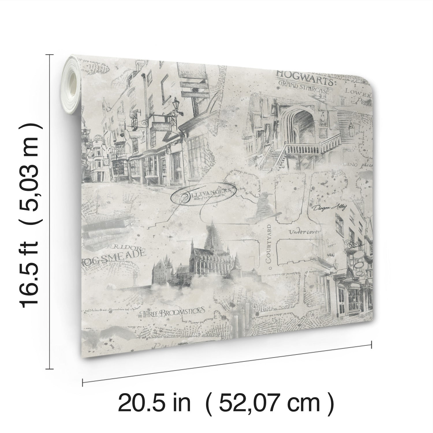 Harry Potter Map Peel & Stick Wallpaper in Taupe