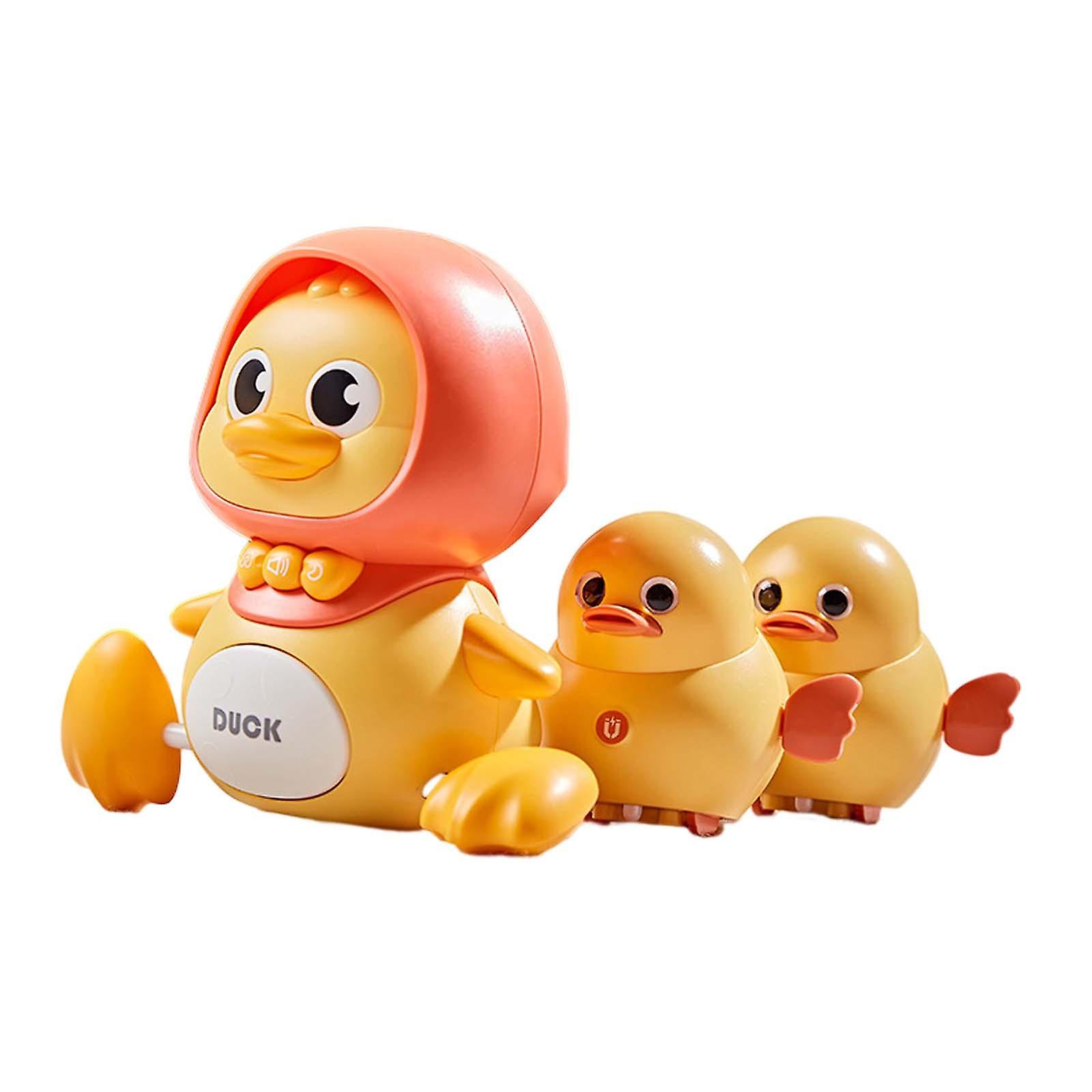 Crawling Ducks Toy Interactive Walking Toy Duck For Kids Children Girls Boys Yellow With 2 Ducks