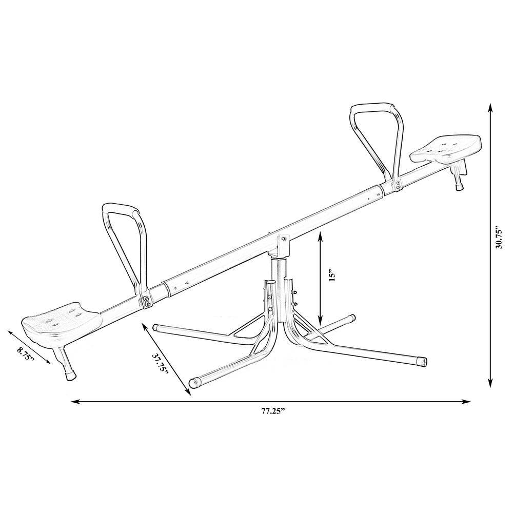 PLAYBERG Outdoor Red and Blue Metal Rotating Seesaw QI003377