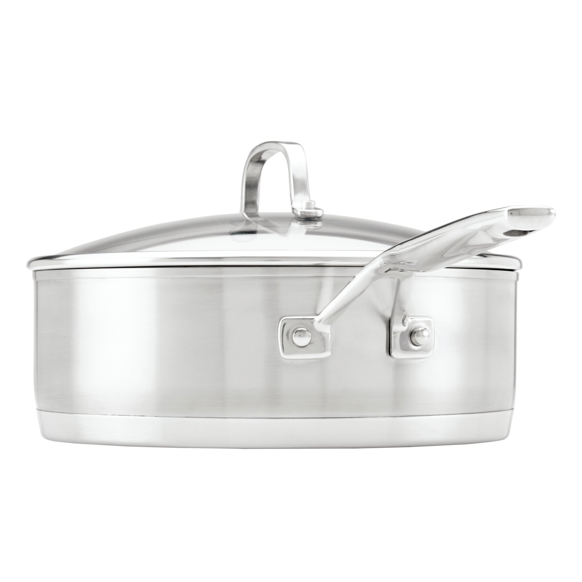 KitchenAid 4.5 Quart 3-Ply Base Stainless Steel Induction Saute Pan with Helper Handle and Lid