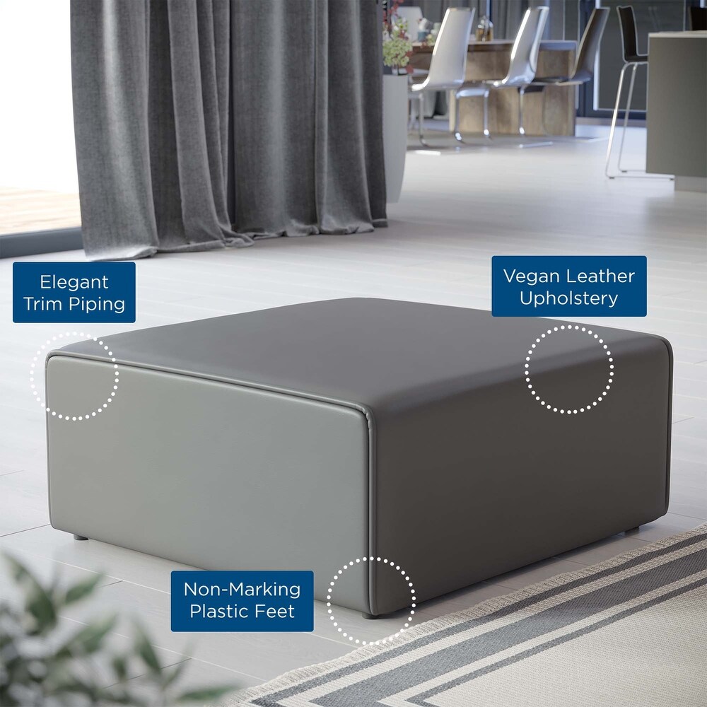 Mingle Performance Vegan Leather Ottoman