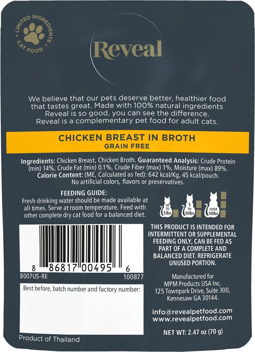 Reveal Natural Grain-Free Chicken Breast in Broth Flavored Wet Cat Food